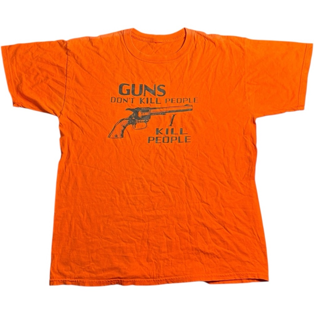 Guns Don’t Kill People Vintage 90’s Orange Tee